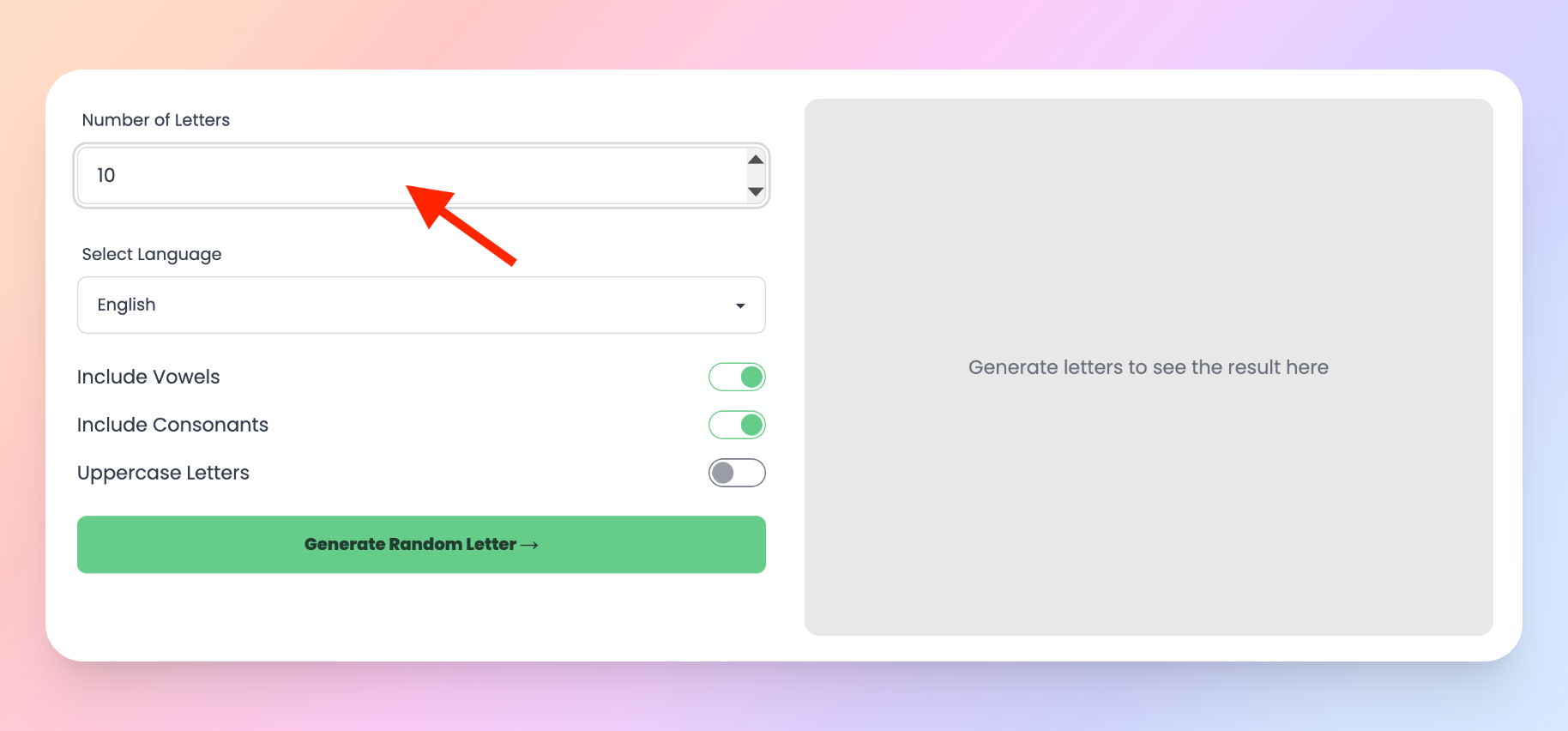 How to use Random Letter Generator